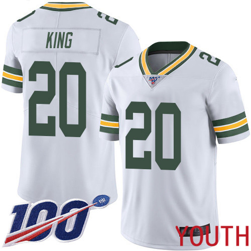 Green Bay Packers Limited White Youth #20 King Kevin Road Jersey Nike NFL 100th Season Vapor Untouchable->youth nfl jersey->Youth Jersey